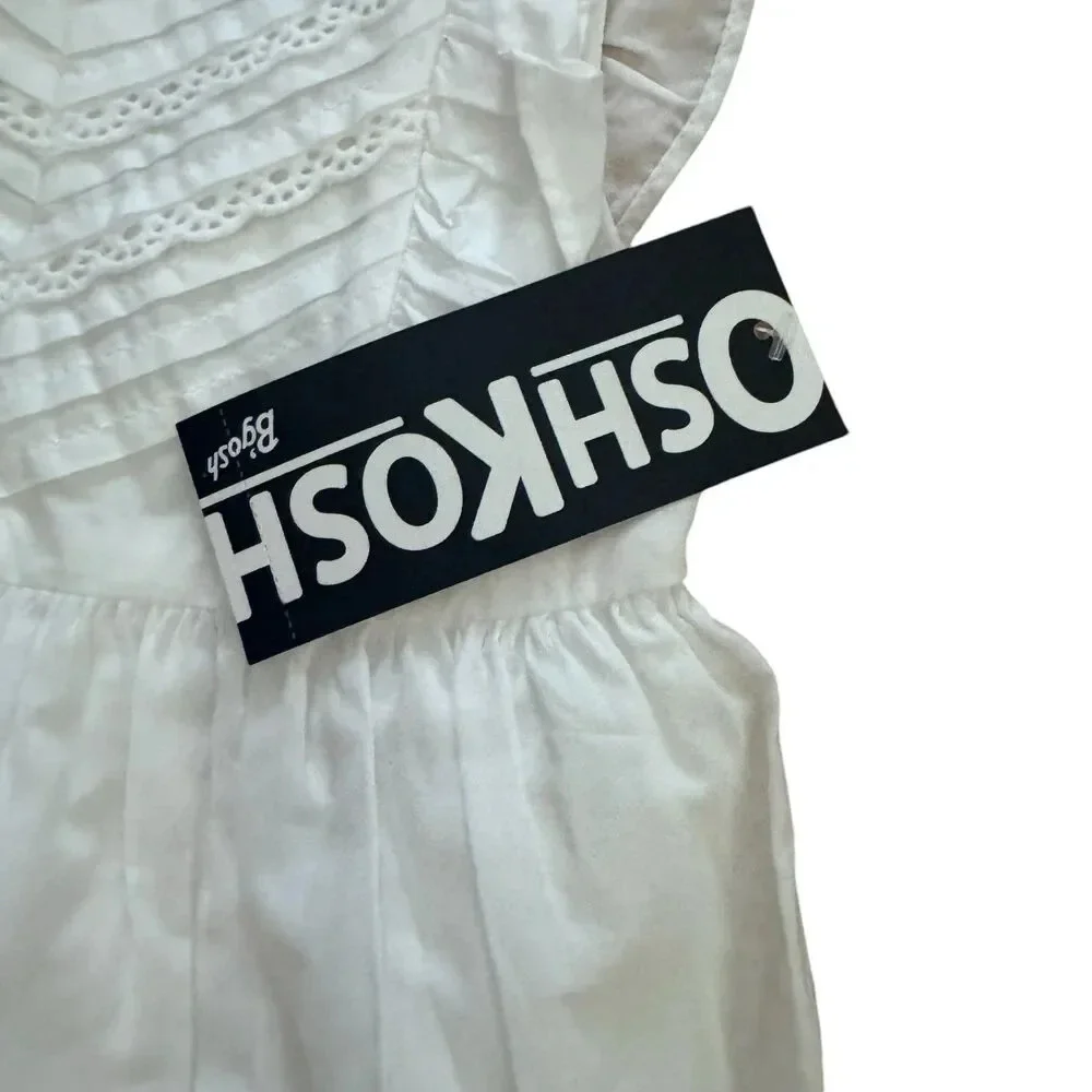 Oshkosh White Baby Girls Dress Short Sleeve size 18M NWT